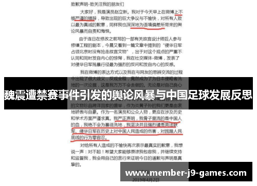 魏震遭禁赛事件引发的舆论风暴与中国足球发展反思